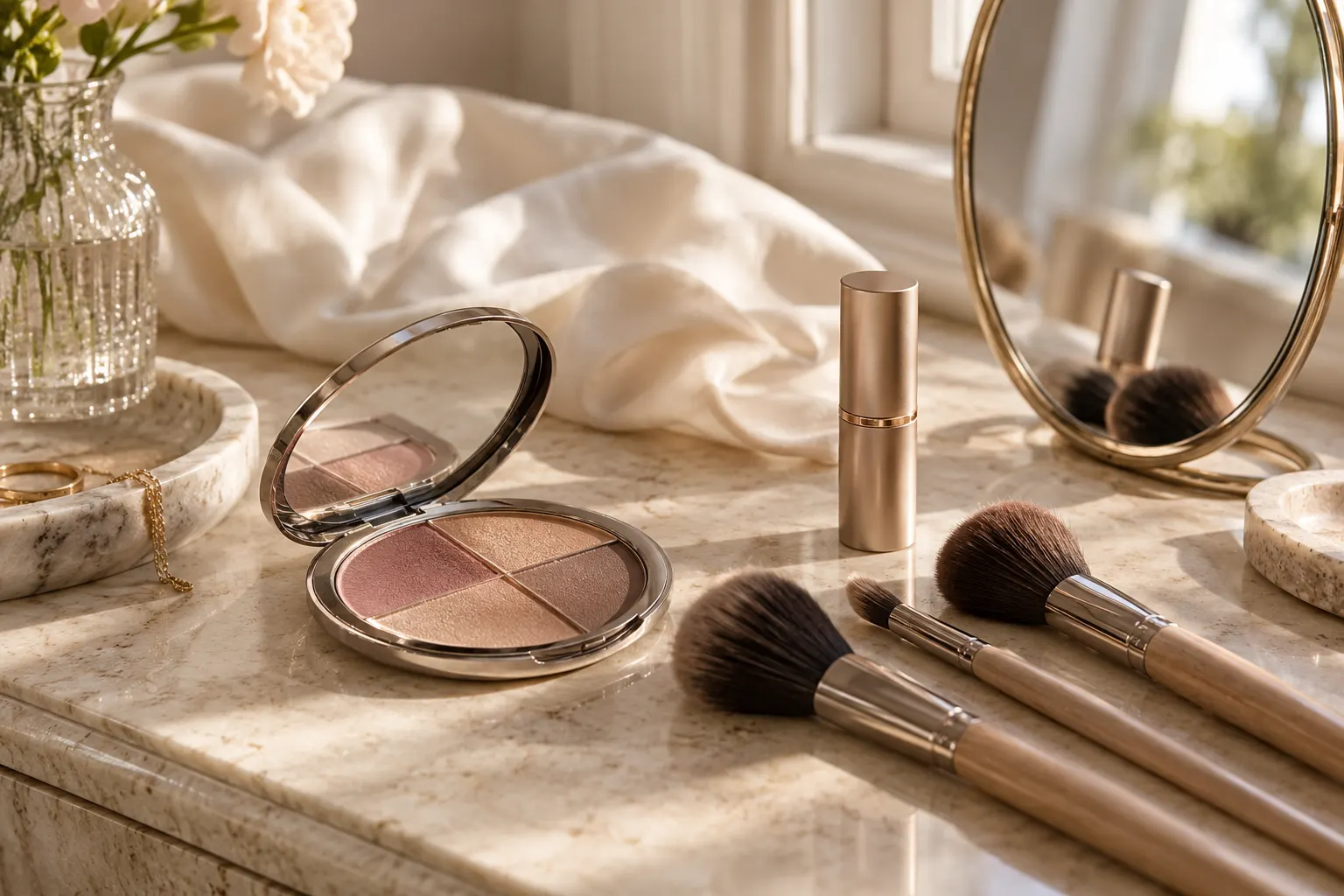 Pinceaux, palette et accessoires pour un maquillage personnalisé